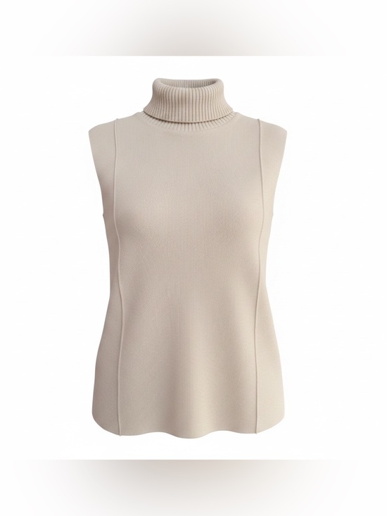 Zara Sweaters - Zara Cream Sleeveless Turtleneck Sweater Vest